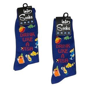 intoSocks "Drink like a Fish" 2 Pk Socks 7-12 (5556)